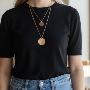 Jennifer K Company Layered Gold Tone Disc Necklace Set (BR888/7)